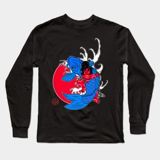 Kintaro and the Koi carp Long Sleeve T-Shirt